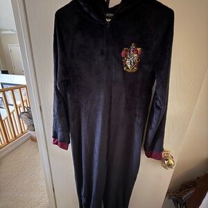 Black Hooded Onesie with Gryffindor Crest